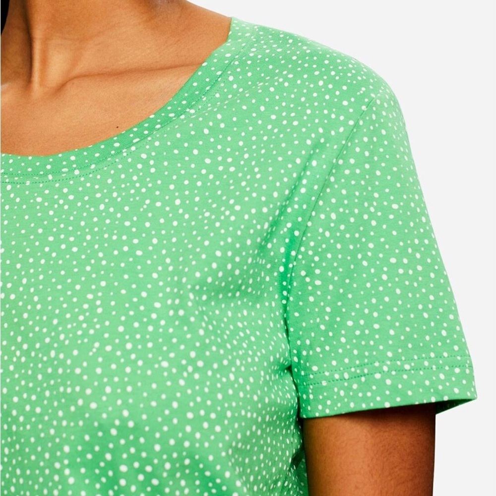 Long Tall Sally Women's Short Sleeve with Triangle Design Green Shirt, Size XS